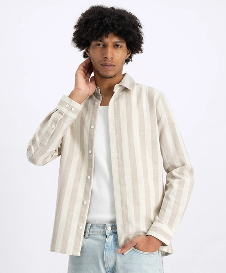 LAW OF THE SEA Overhemd Allure Slub Stripe